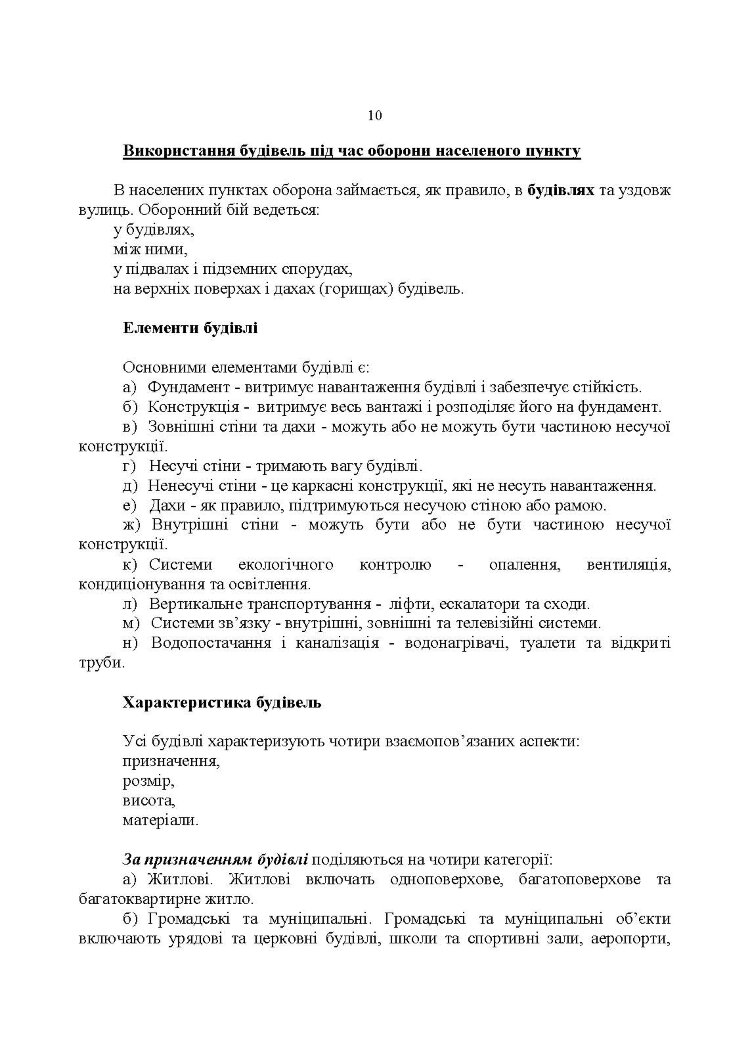 Оборона в місті (населеному пункті): методичні матеріали