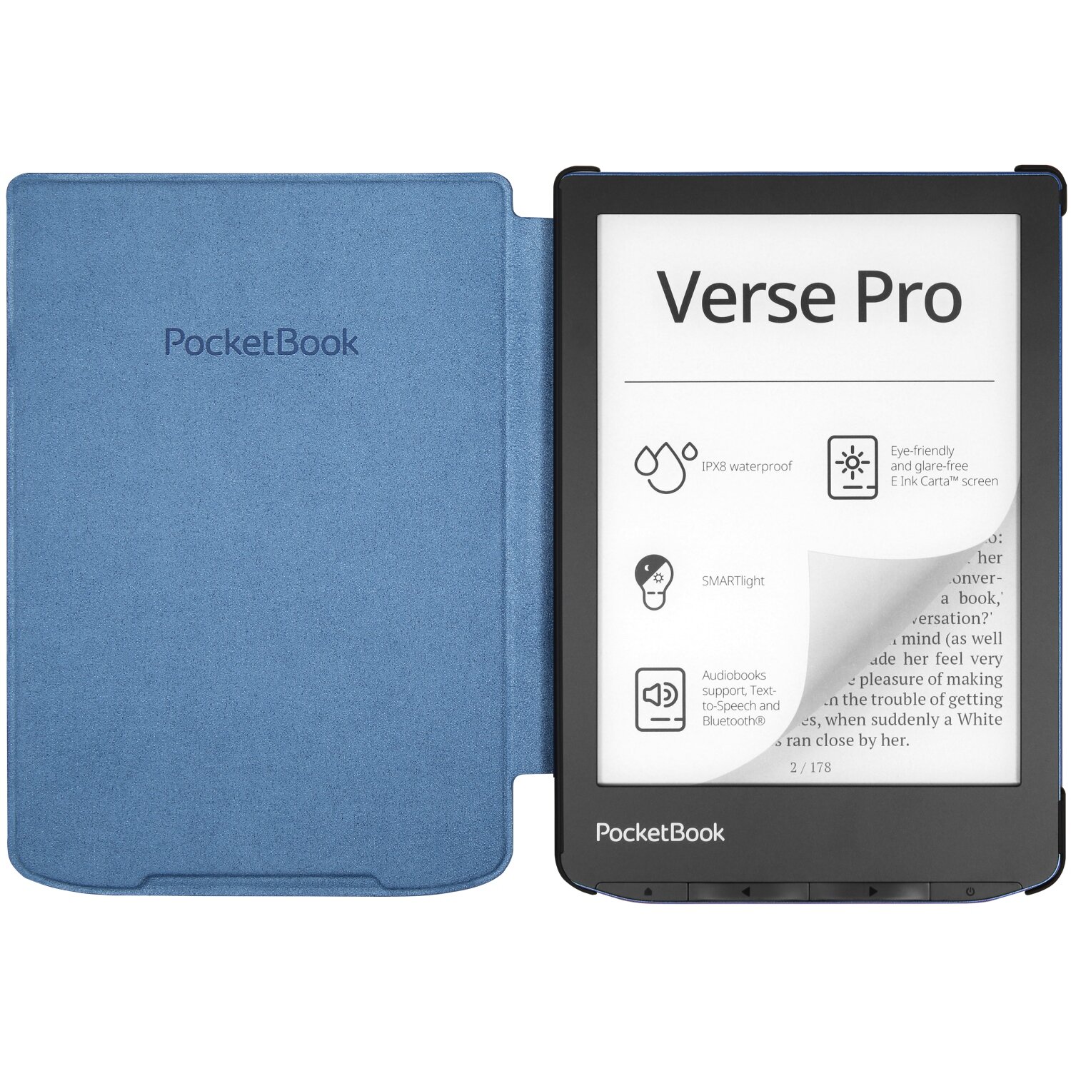 Обкладинка PocketBook 6", Verse(PB619/629/634), Shell cover, синя. . 