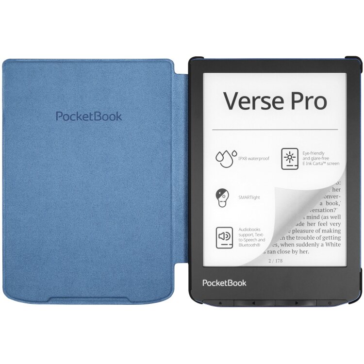 Обкладинка PocketBook 6", Verse(PB619/629/634), Shell cover, синя