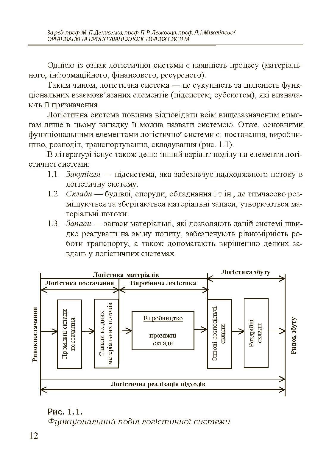 Організація та проектування логістичних систем.. Автор — Денисенко М.П.. 