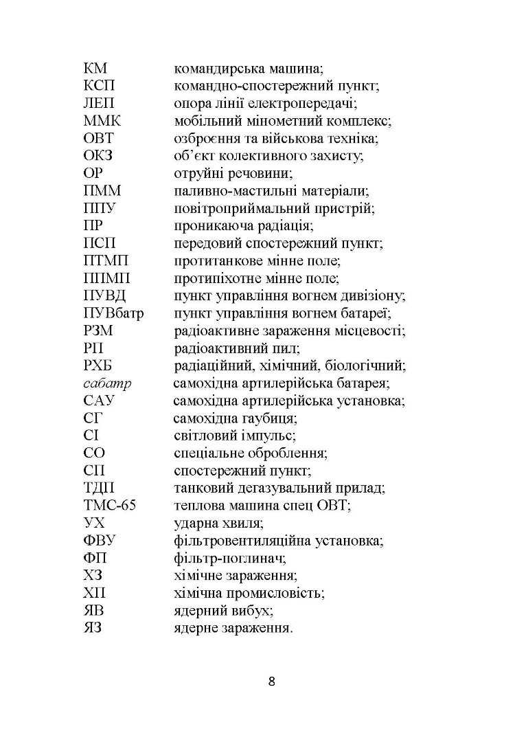 Основи інженерної підготовки, тактичного маскування та радіаційного, хімічного, біологічного захисту в артилерійських підрозділах