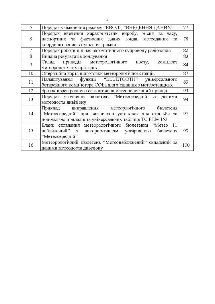 Керівництво з бойової роботи метеорологічних підрозділів ракетних військ і артилерії Збройних Сил України