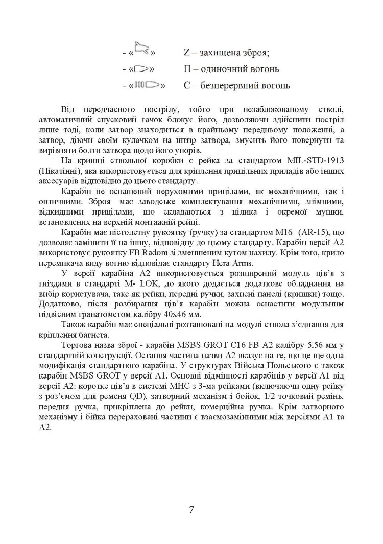 Інструкція з використання 5,56 мм стандартний карабін (основний) - версія А2