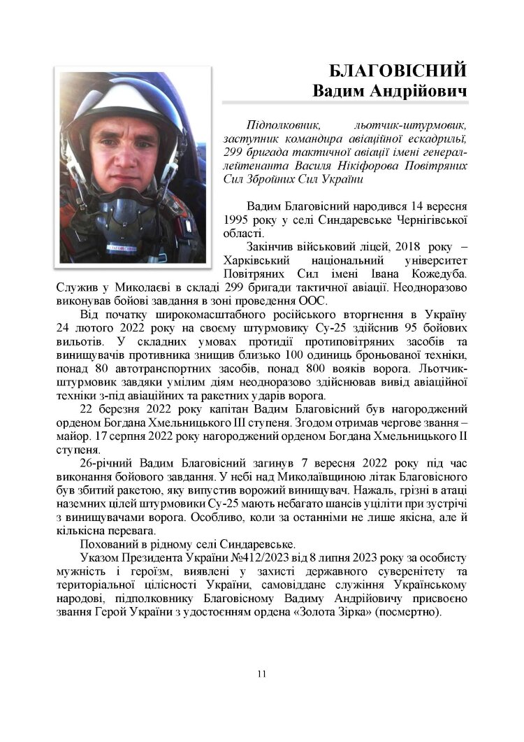 Полеглі за Україну. Військовослужбовці Збройних Сил України, удостоєні звання Герой України посмертно (2023 рік): Збірник інформаційних матеріалів