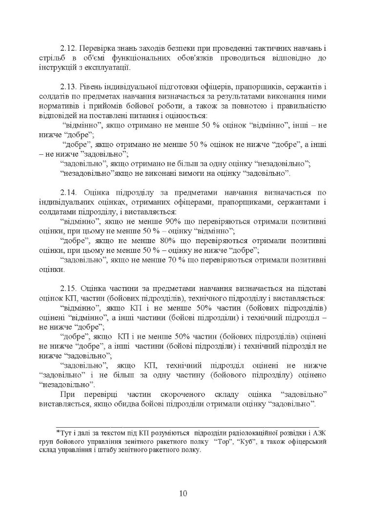 Тимчасовий курс стрільб зенітних ракетних частин та підрозділів військ протиповітряної оборони Сухопутних військ Збройних Сил України (для підрозділів озброєних ЗРС 9К330 “Тор”, ЗРК 2К12 «Куб»)