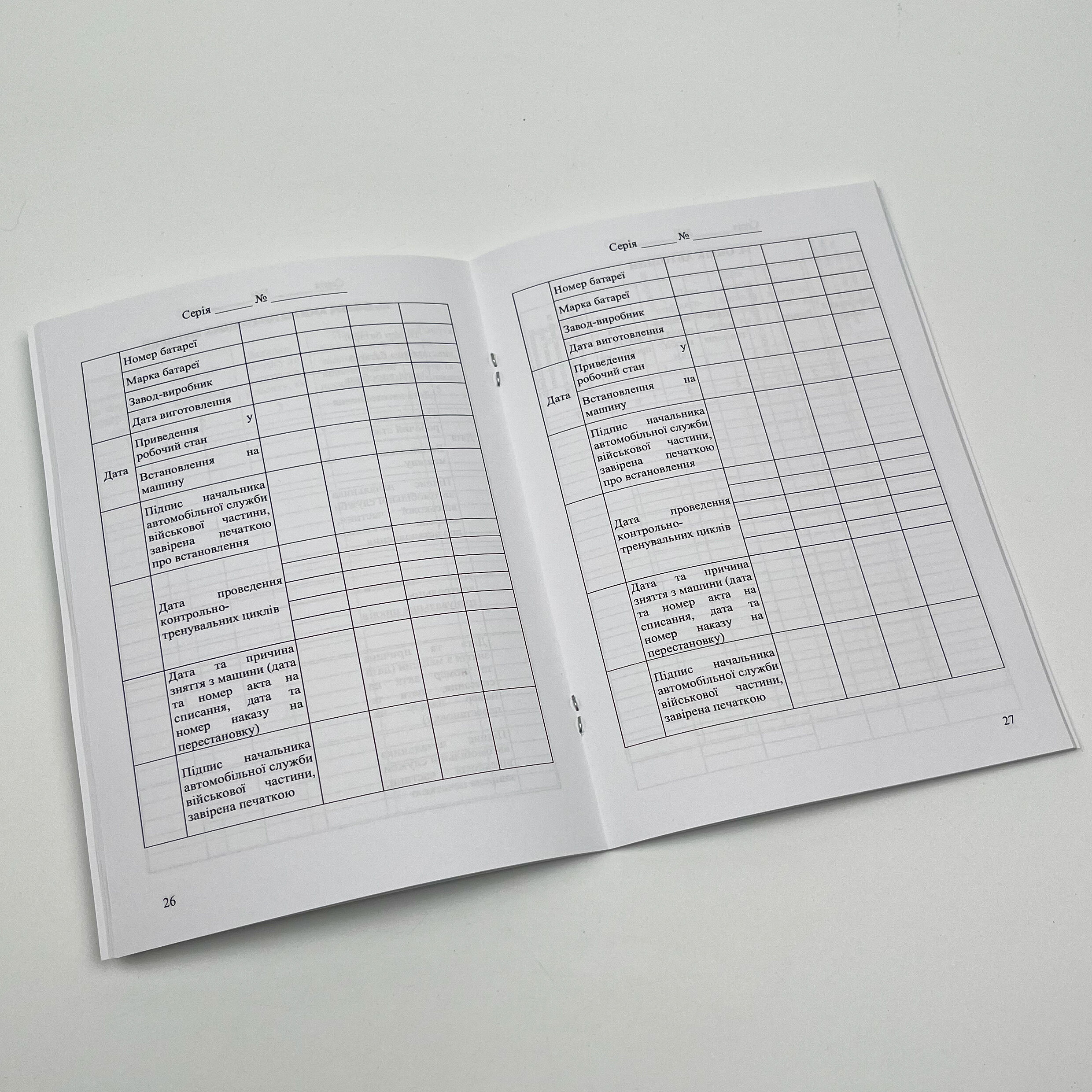 Паспорт (формуляр) машини (ЗСУ)