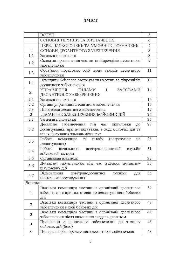 Бойовий статут Десантно-штурмових військ Збройних Сил України. Десантне забезпечення