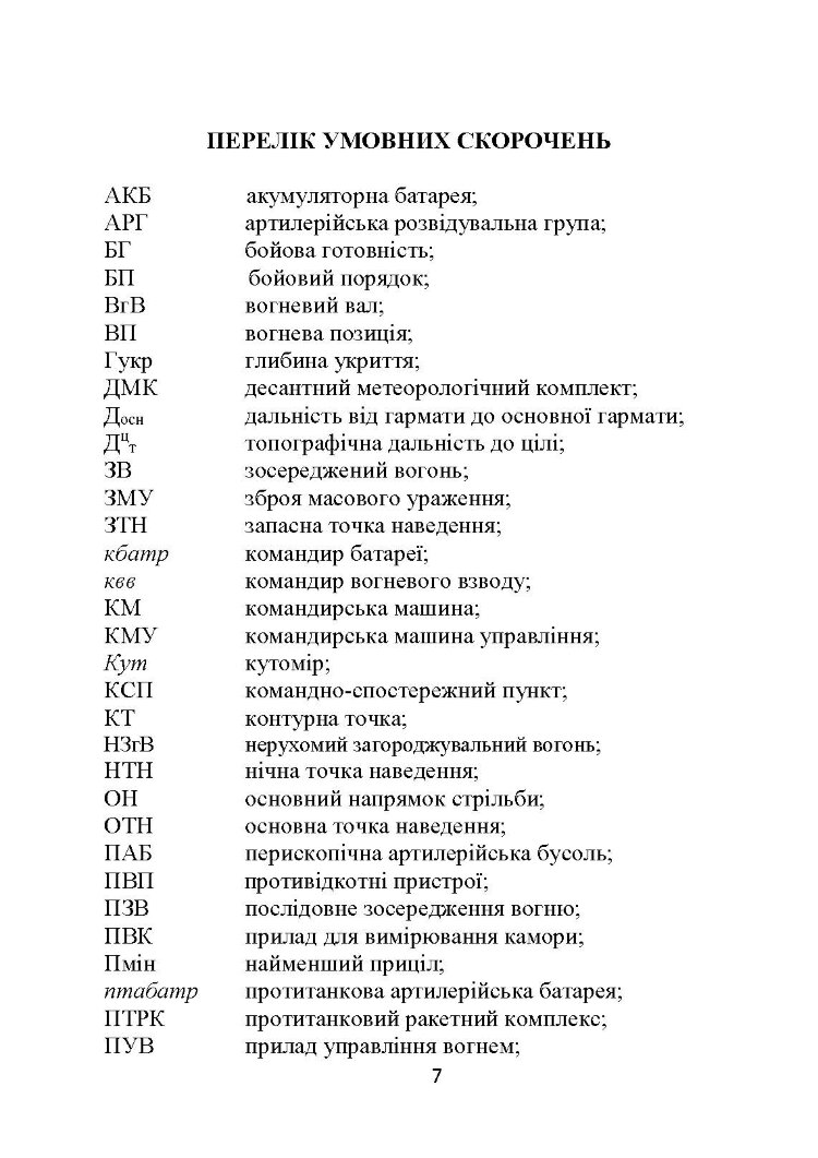 Основи бойової роботи старшого офіцера батареї