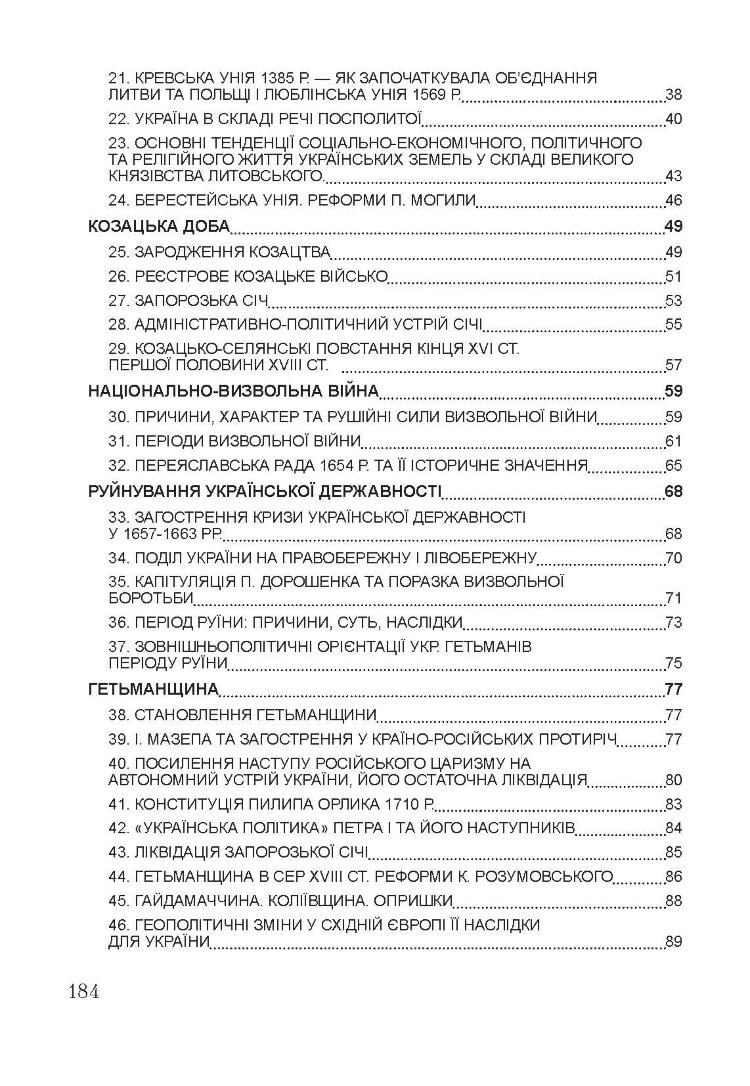 Історія України. Для підготовки до іспитів. Навчальний посібник (2021 год)
