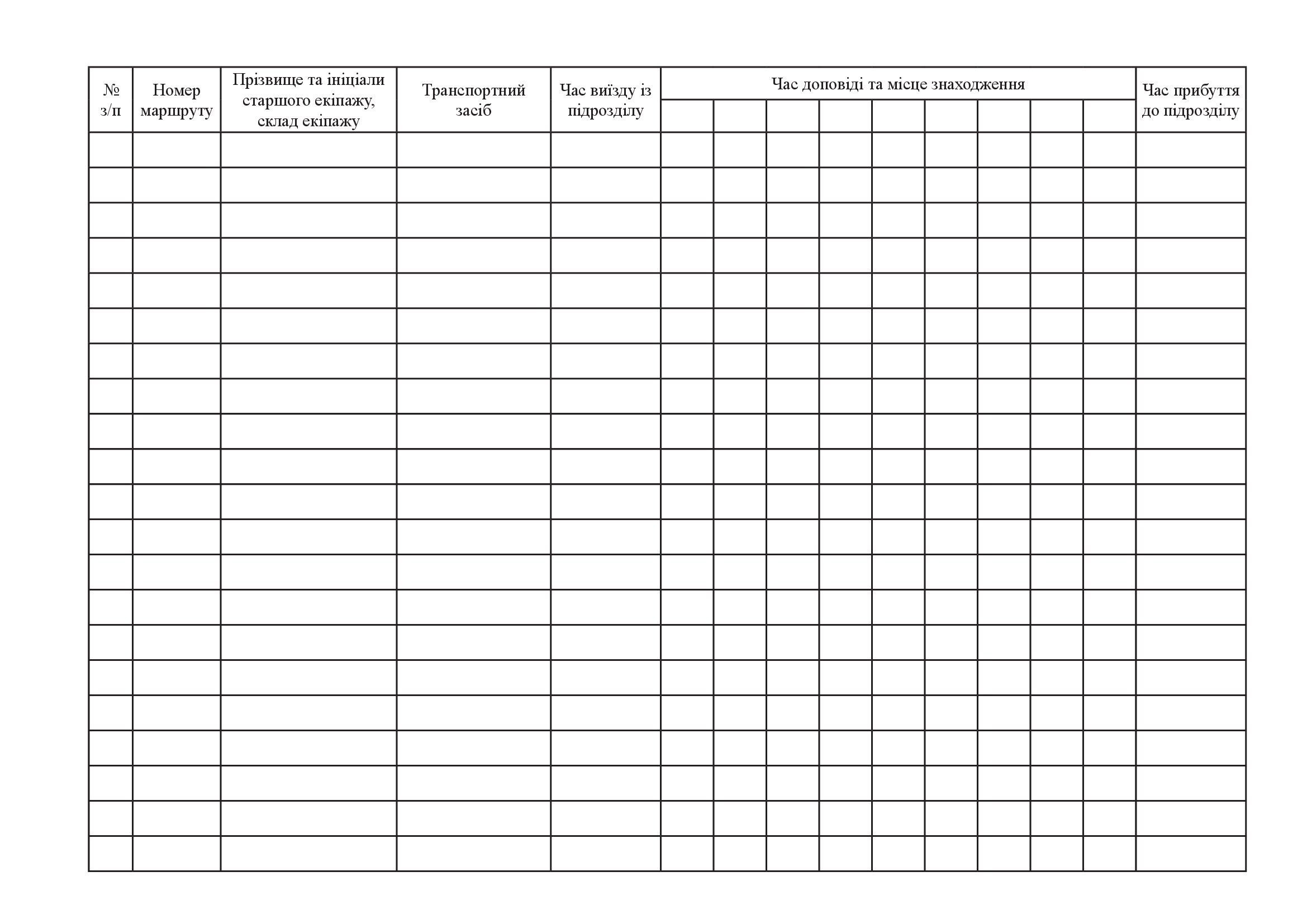 Журнал диспечерського контролю за рухом екіпажів фельд’єгерсько-поштового зв’язку